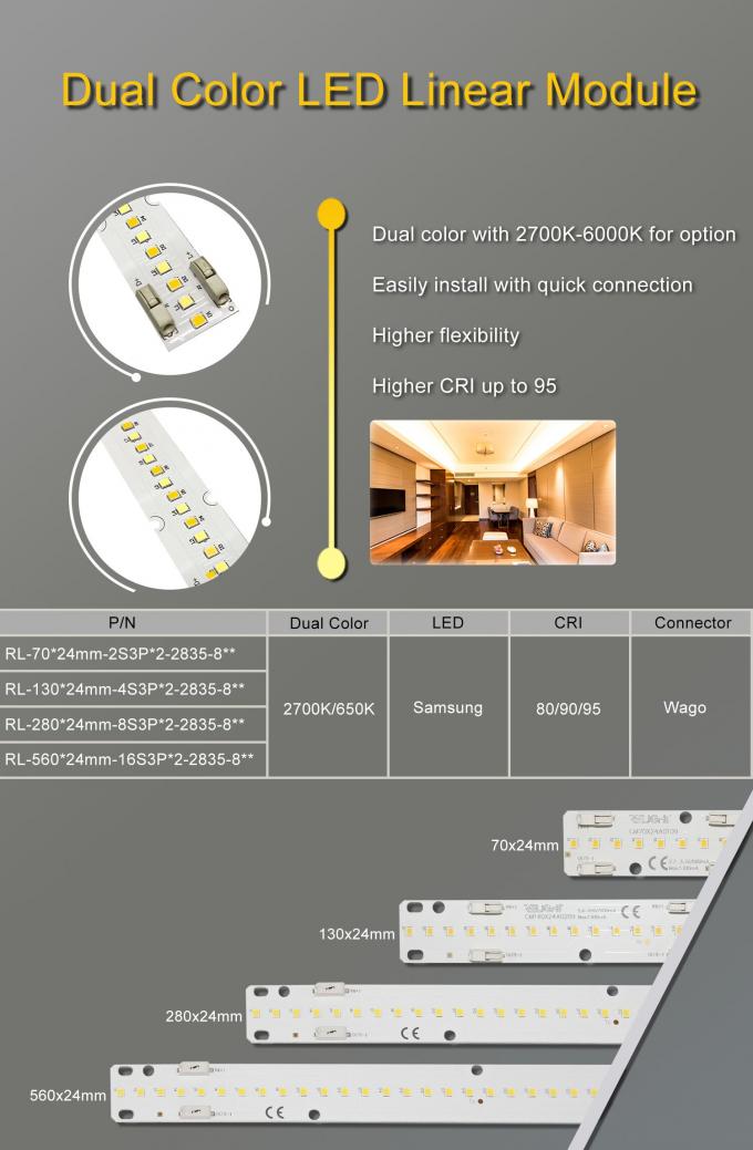 مرونة أعلى و CRI أعلى يصل إلى 95 وحدة خطية LED ثنائية الألوان